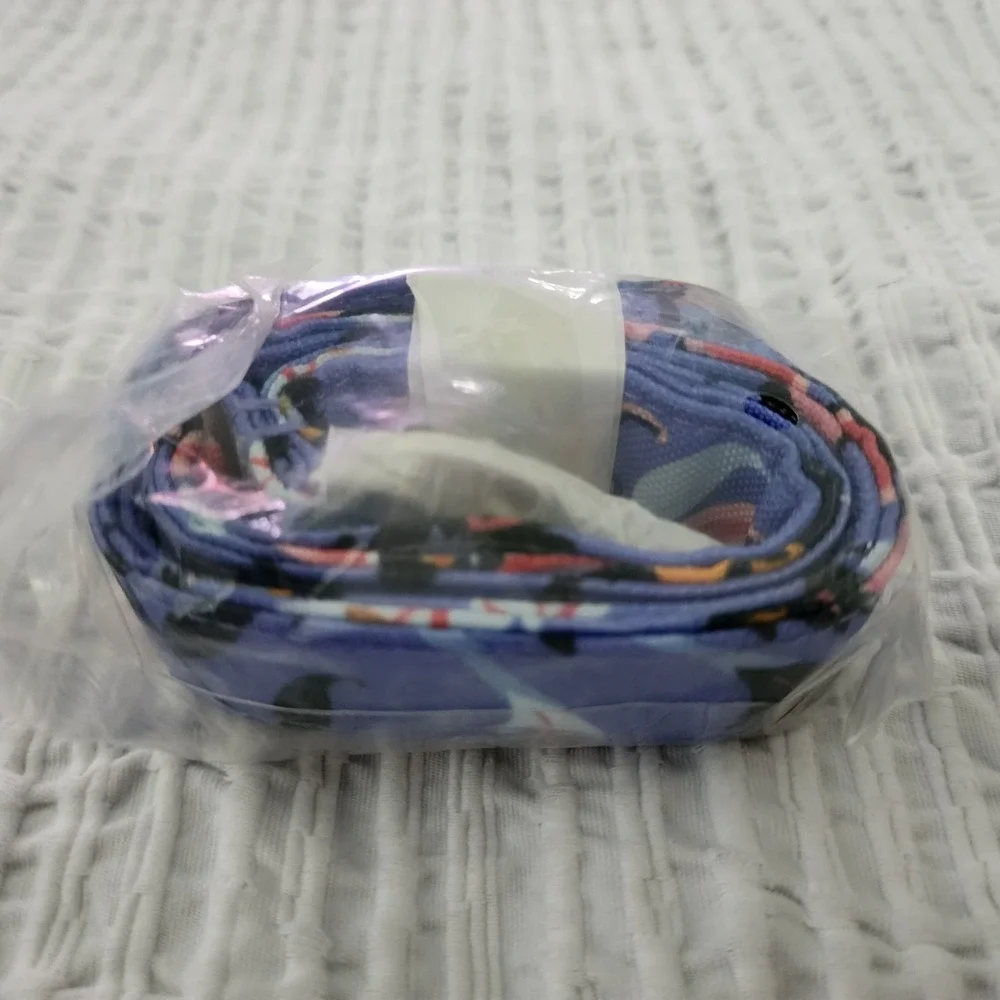 Vera Bradley Lighten Up Wide Lanyard Mural Garden Floral Blue Pink 28182-V78 NIP